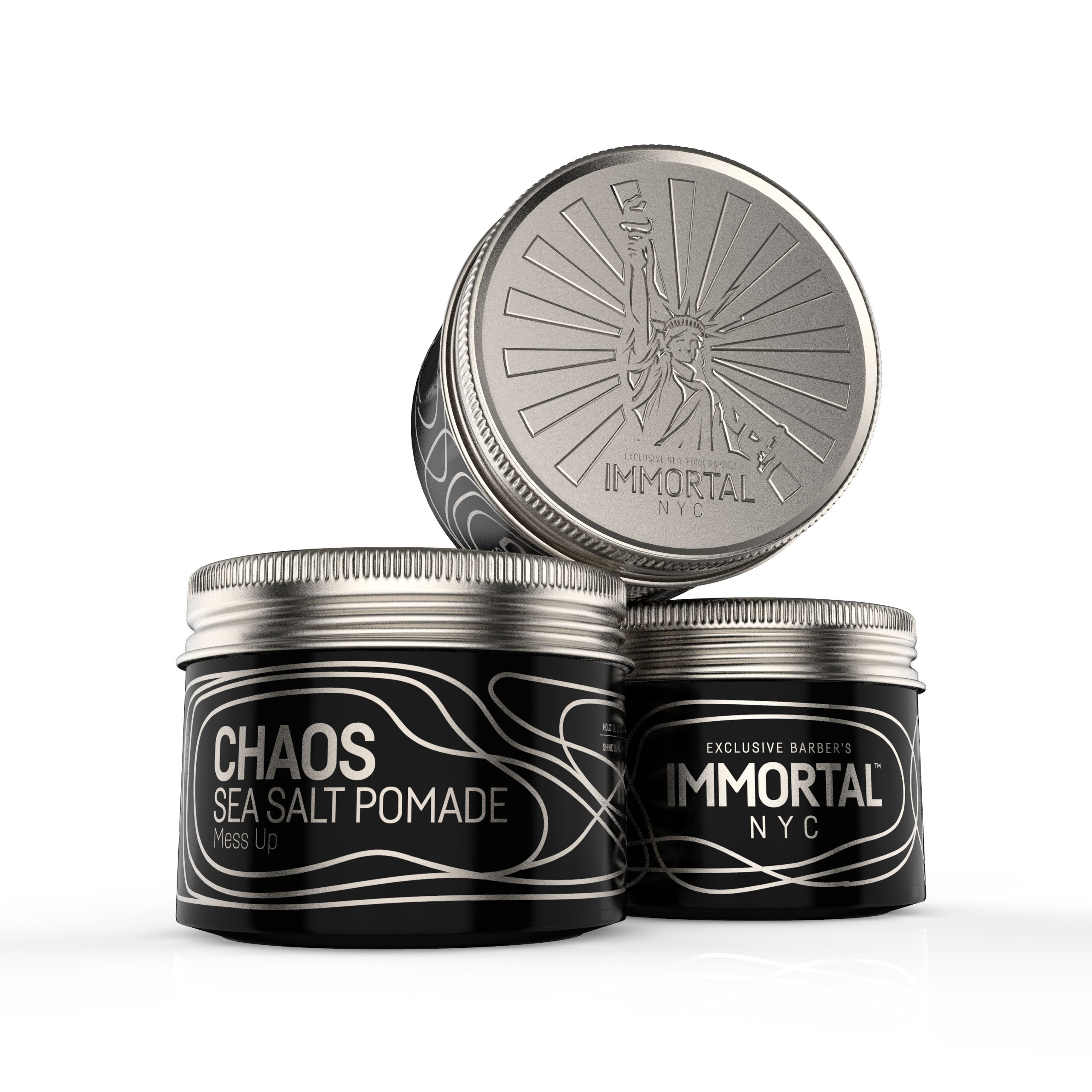 IMMORTAL NYC CHAOS SEA SALT POMADE - pomada, ceara aspect mat - Pachet 12 buc x 100 ml