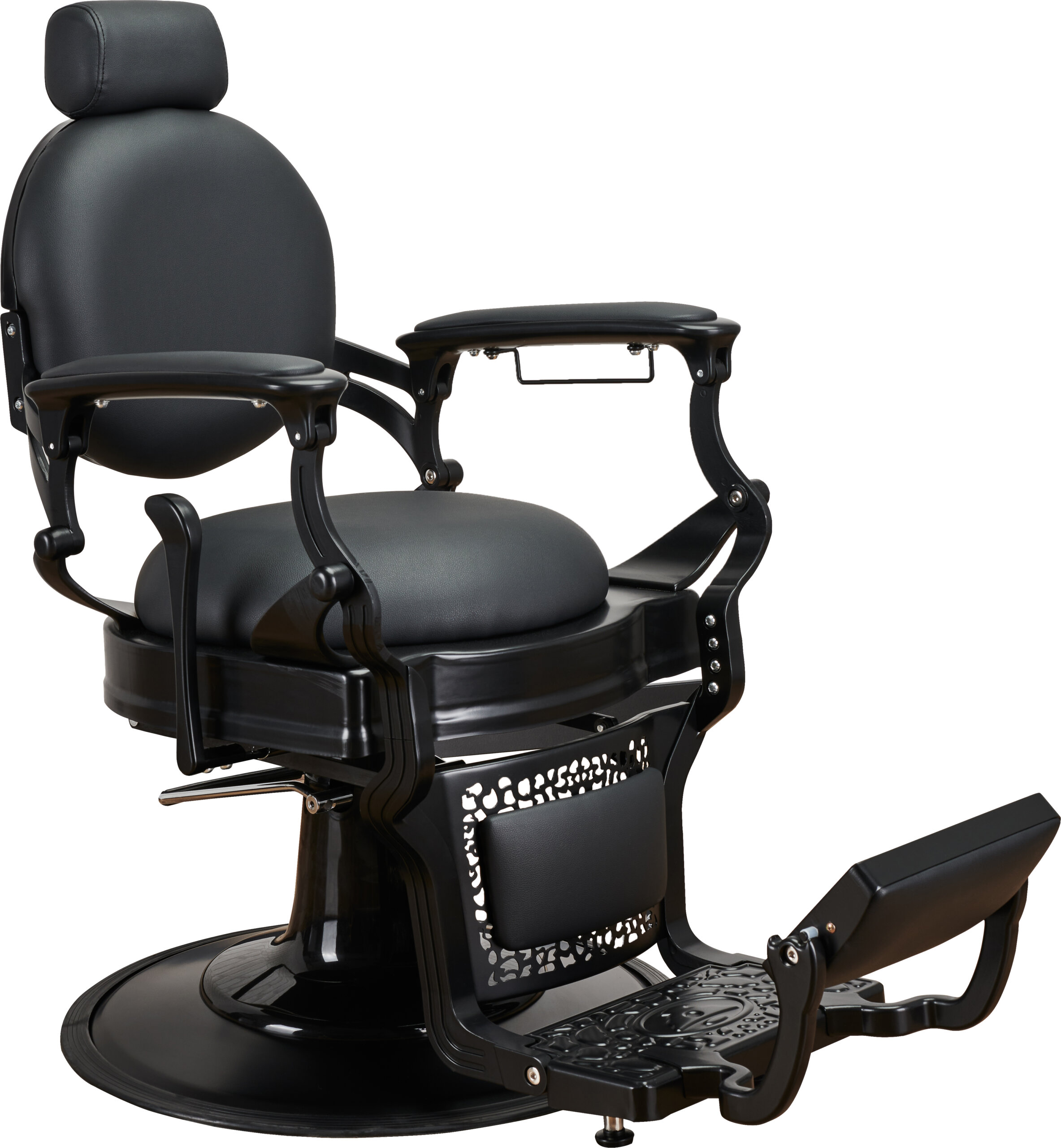 Super Salon Solomon Barber Chair Black- scaun frizerie profesional negru