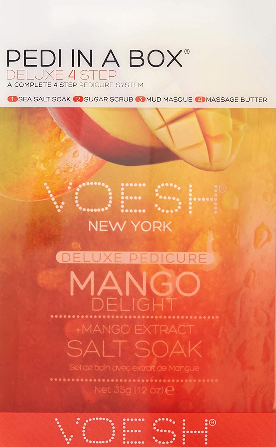 Voesh NYC Pedi in a box Deluxe 4 Step Mango - pedichiura SPA in 4 pasi