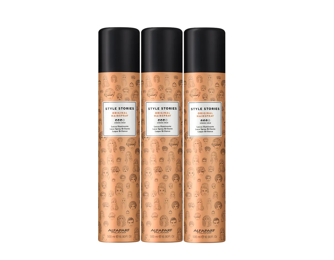 Pachet 3 x Fixativ cu fixare puternica Alfaparf Milano Style Stories Original Hairspray 500ml