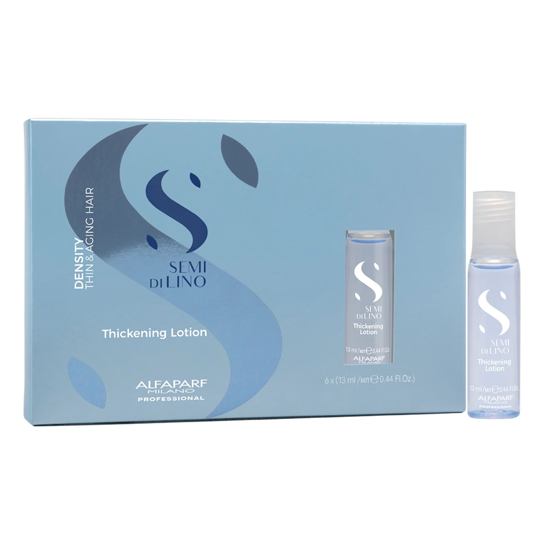 Alfaparf Milano Semi di Lino Density Thickening Lotion 6x13ml – Tratament Densificator pentru Par Subtire si Matur