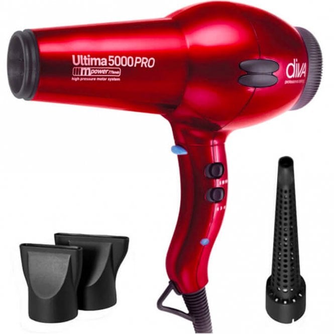 Uscator de par profesional Diva Ultima PRO 5000 - Rosu