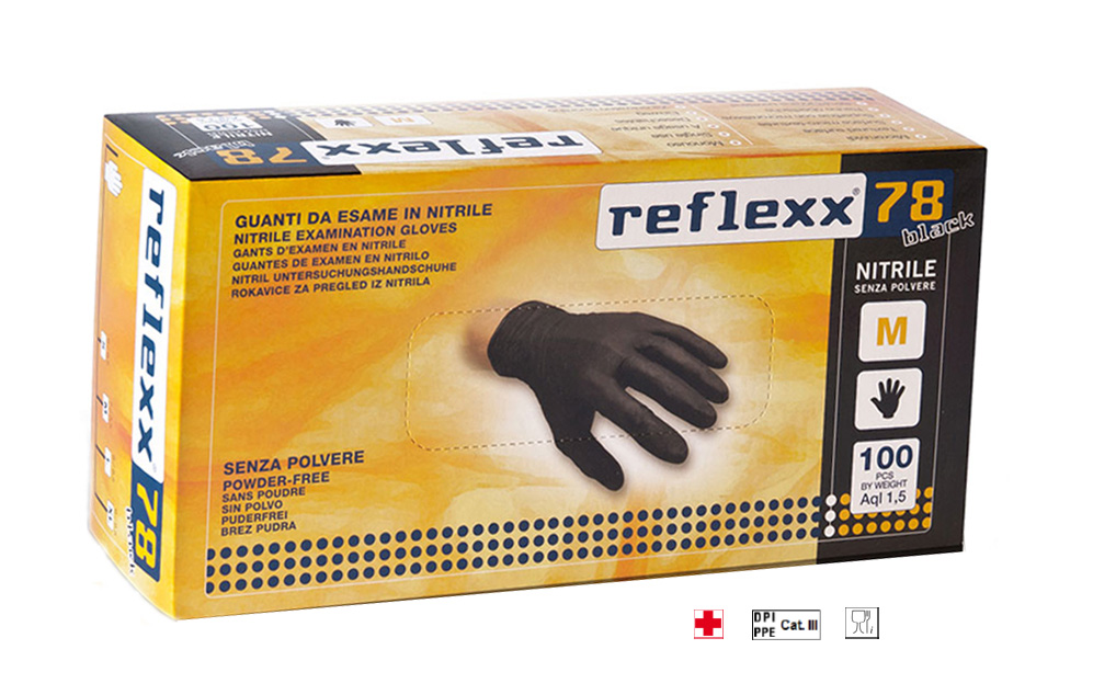 MANUSI PREMIUM NEGRE NITRIL FARA PUDRA (100 BUC) MARIMEA L