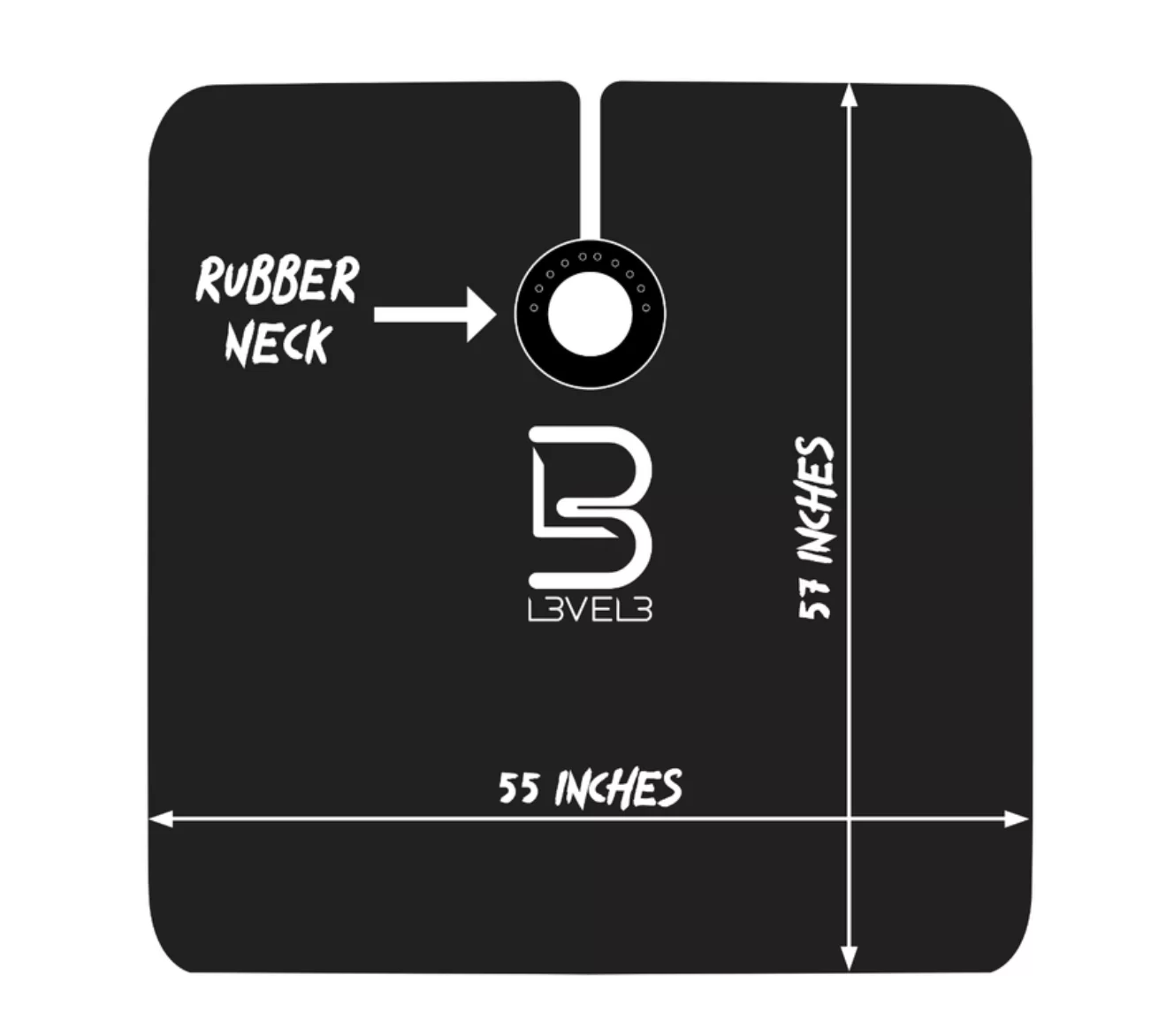 L3VEL3 Black Cape Rubber - pelerina frizerie guler cauciuc neopren neagra