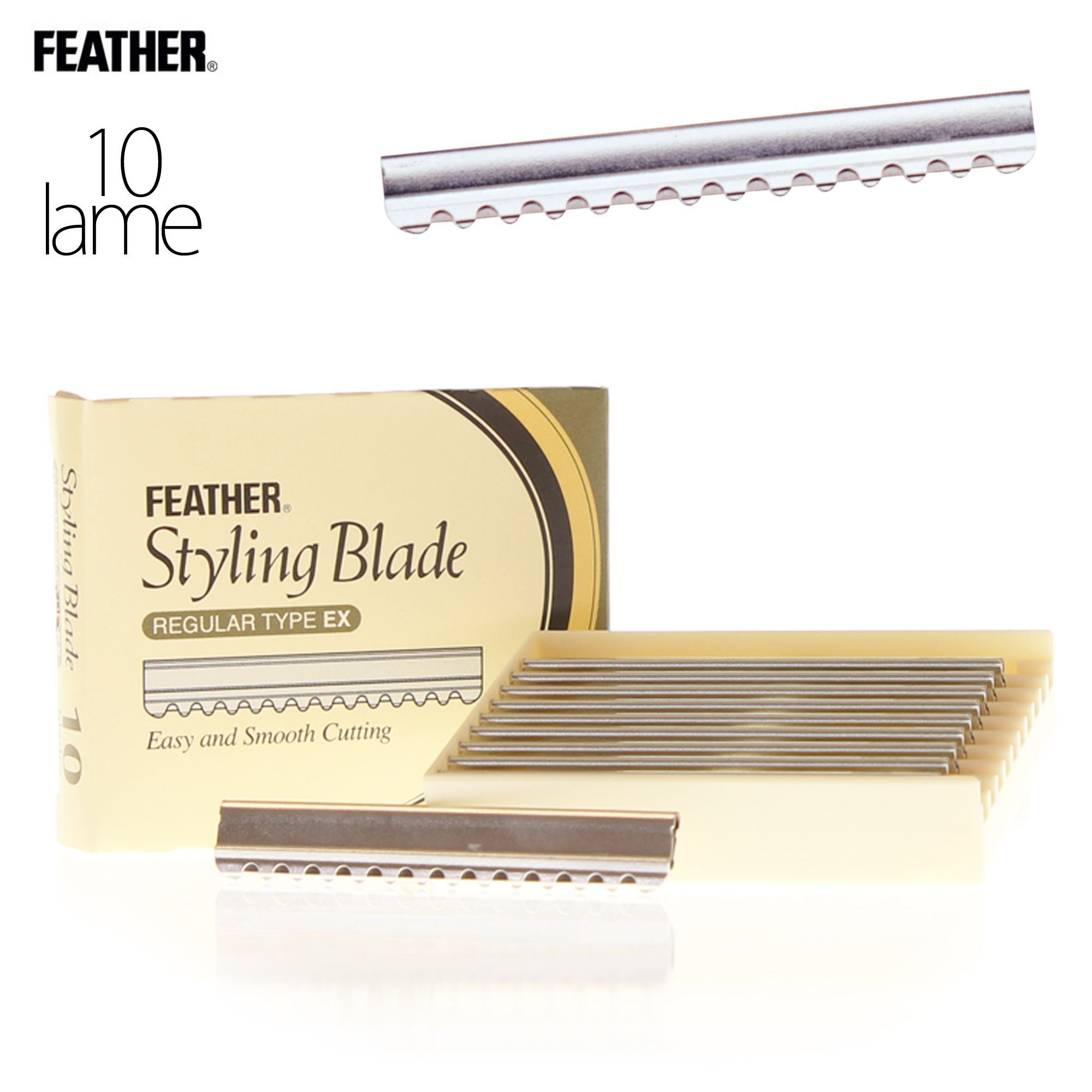 Feather Japan Styling Razor Blade Regular Type - set 10 lame pentru filat - razor - reutilizabile