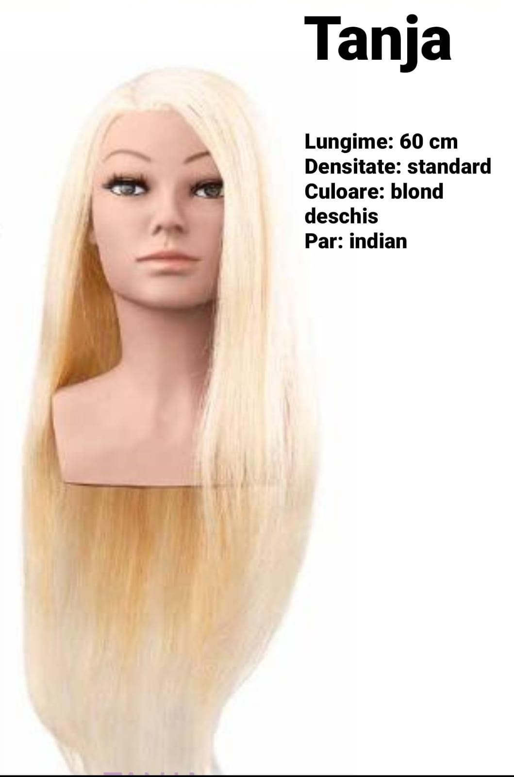 Beauty & More Tanja - cap practica 60 cm par uman indian