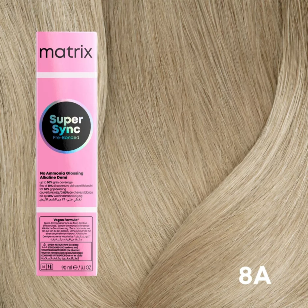 Vopsea de par fara amoniac 8.1 Matrix Professional Super Sync 90ml 8A