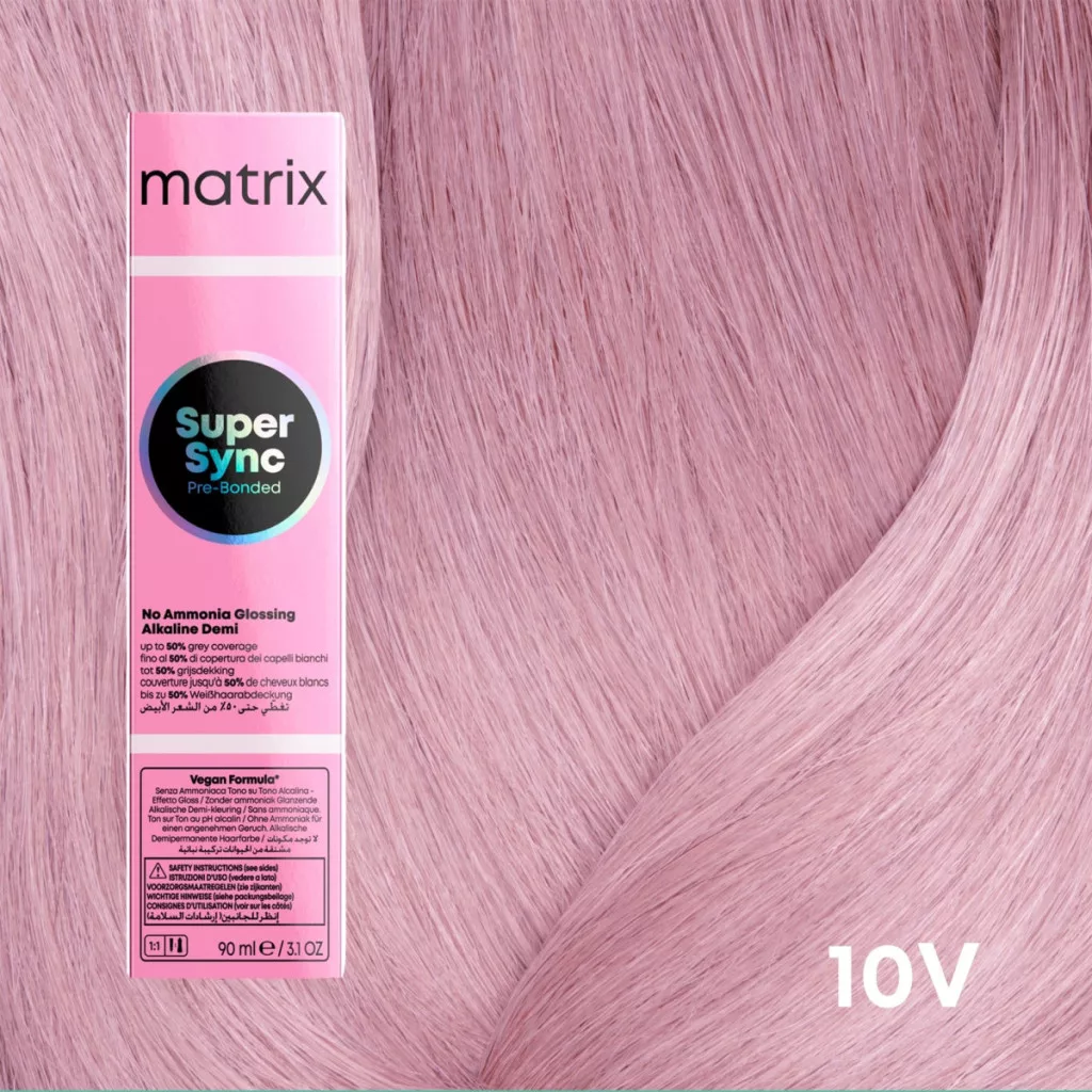 Vopsea de par fara amoniac 10.2 Matrix Professional Super Sync 90ml - 10V