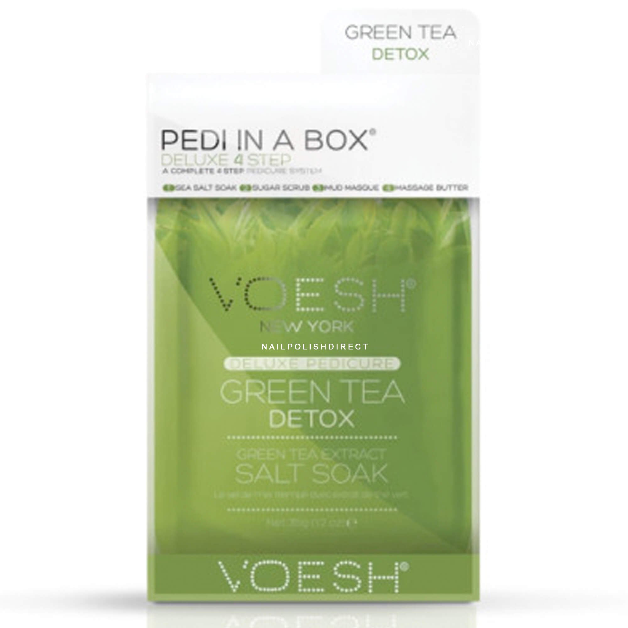 Voesh NYC Pedi in a box Deluxe 4 Step Green Tea Detox - pedichiura SPA in 4 pasi