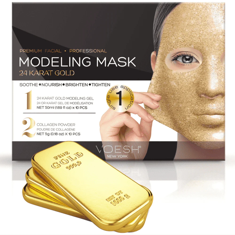 Voesh Gel Mask Modeling 24 Karat Gold - masca faciala aur 24K - 2 pasi