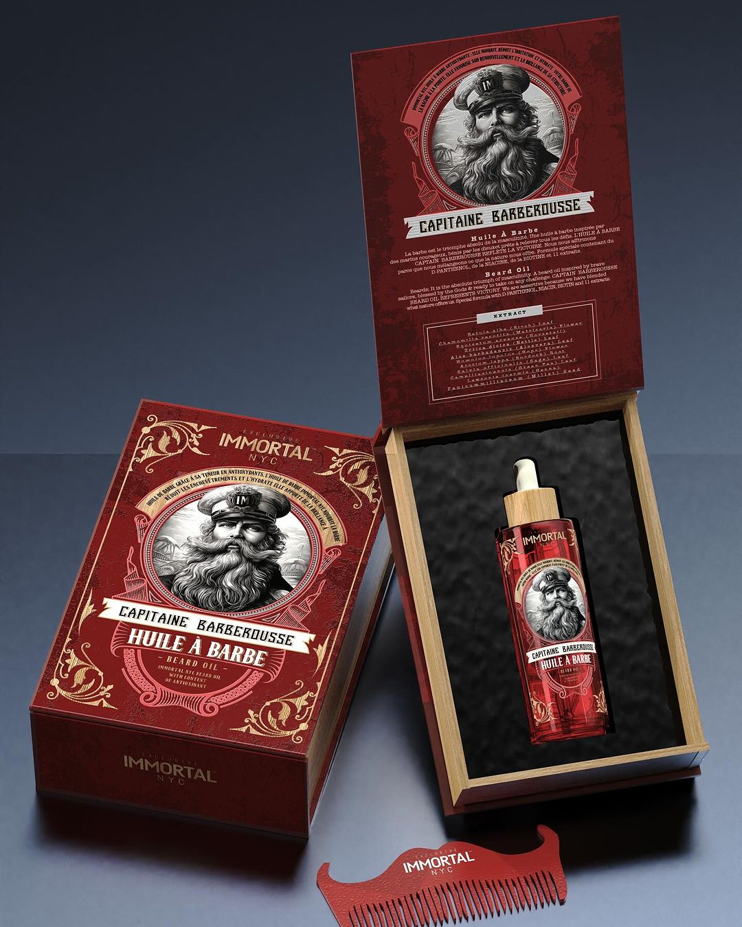 IMMORTAL NYC CAPITAINE BARBEROUSSE BEARD OIL - ulei barba deluxe 100ML
