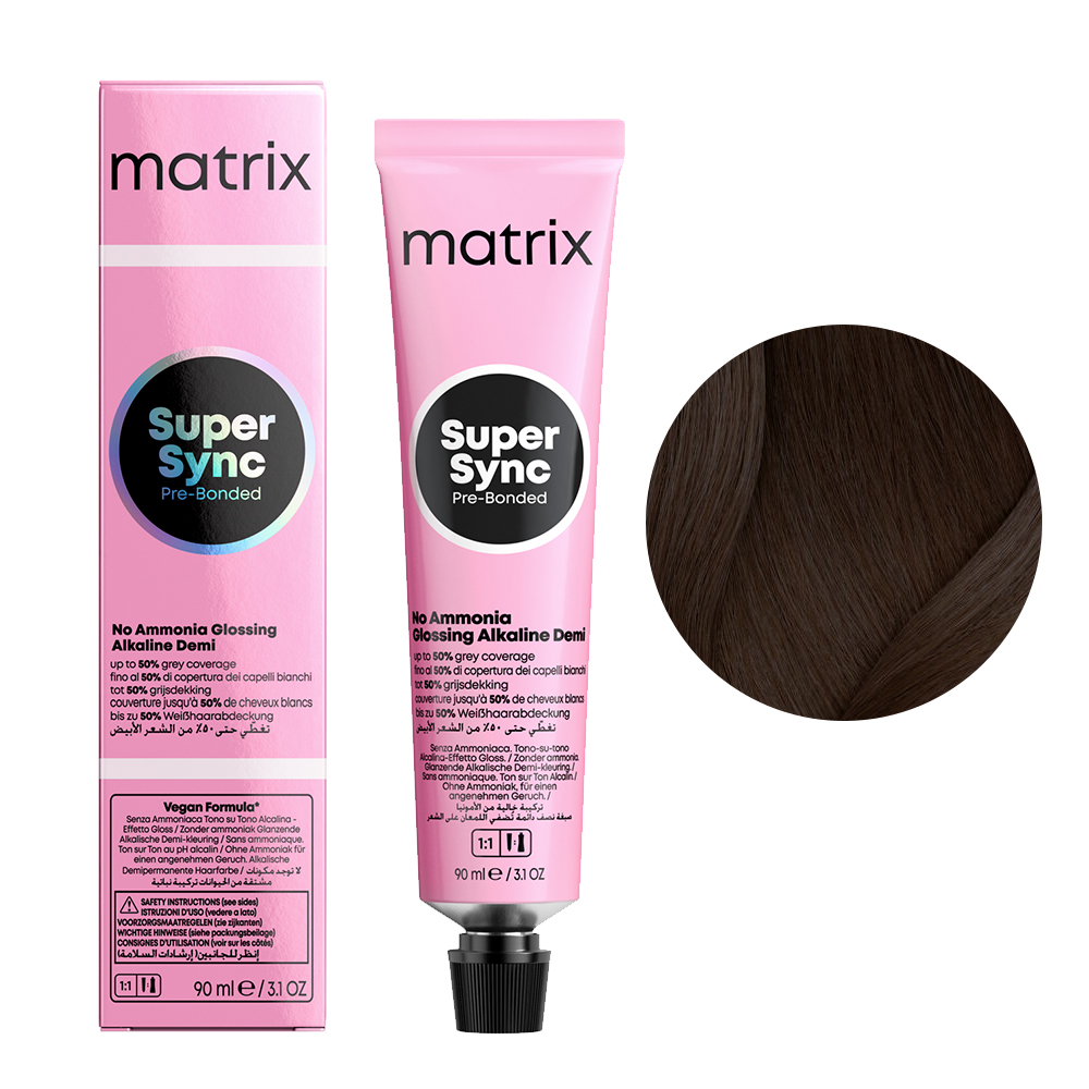 Vopsea de par fara amoniac Matrix Professional Super Sync 90ml 3NN