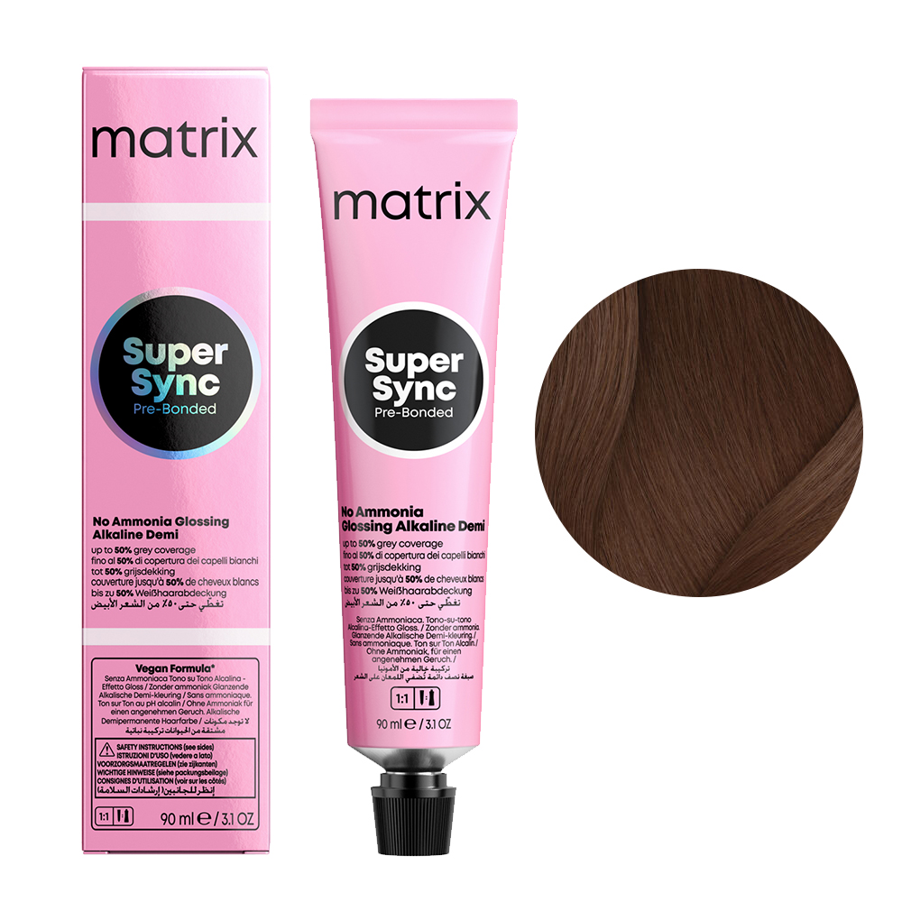 Vopsea de par fara amoniac Matrix Professional Super Sync 90ml 6NN