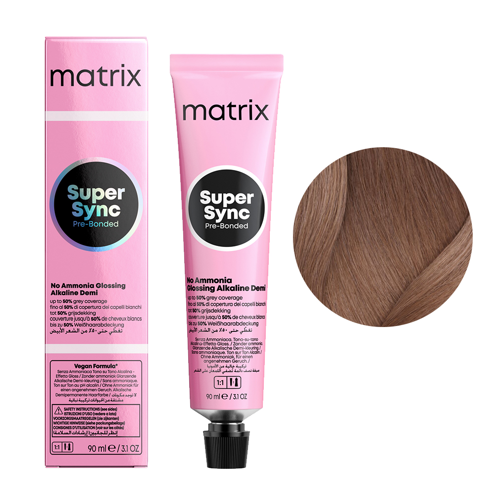 Vopsea de par fara amoniac Matrix Professional Super Sync 90ml 8NN