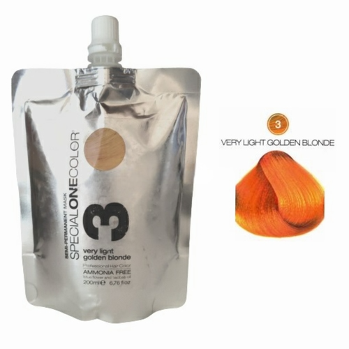 Masca de par nuantatoare fara amoniac Special One Color 3 Very Light Golden Blonde 200ml