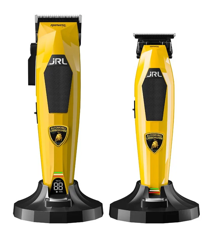 Set JRL x Lamborghini Diamante Yellow 2025 – Mașină de tuns + Trimmer de contur profesional fără fir