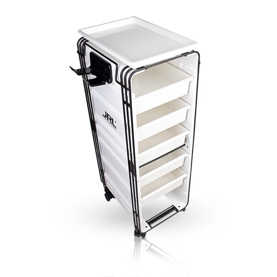 Ucenic Frizerie JRL TL00024 Alb – Troler cu Sertare & Roți, Design Modern
