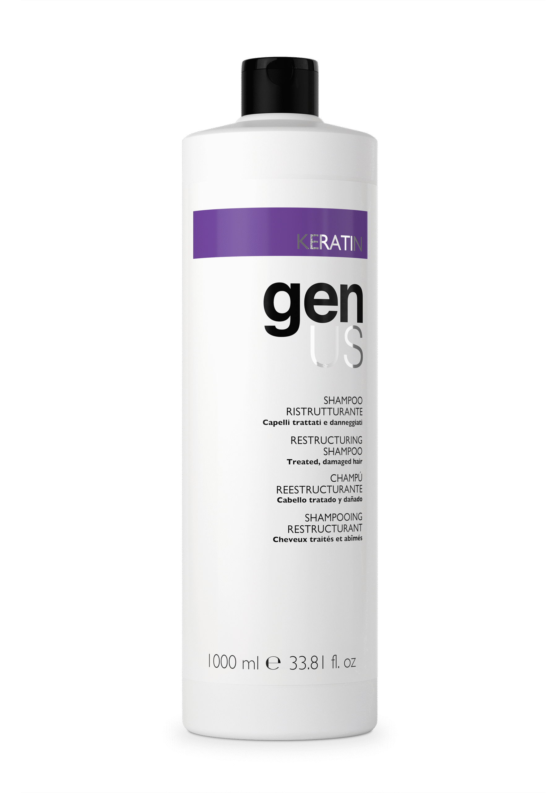 Sampon profesional restructurant pentru par deteriorat – Genus Hair Keratin 1000 ml