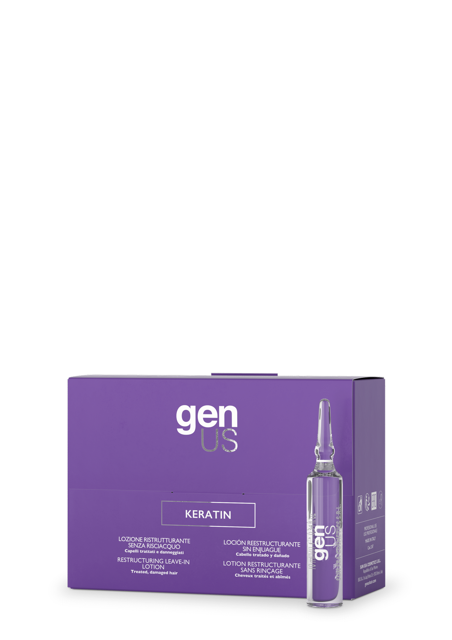 Lotiune leave-in restructuranta pentru par deteriorat – Genus Hair Keratin 12x10 ml