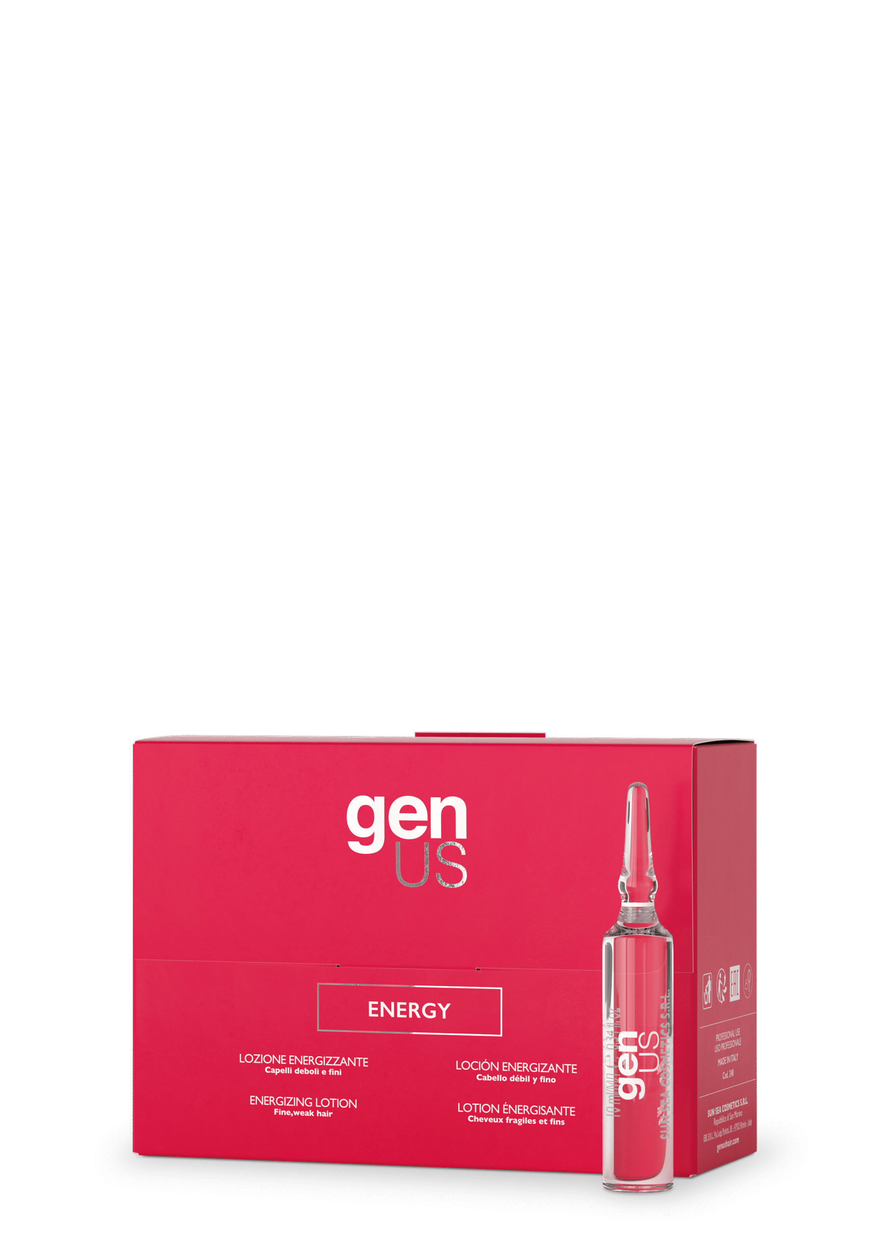 Lotiune energizanta pentru par fin si slabit – Genus Hair Energy Energizing Lotion 12x10ml
