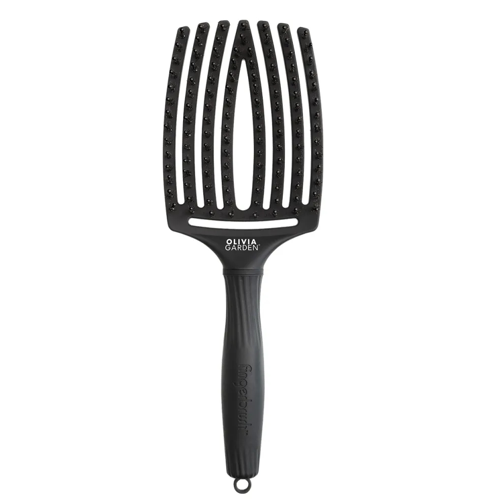 Perie profesională Olivia Garden Fingerbrush Combo Large cu peri de nylon și mistreț