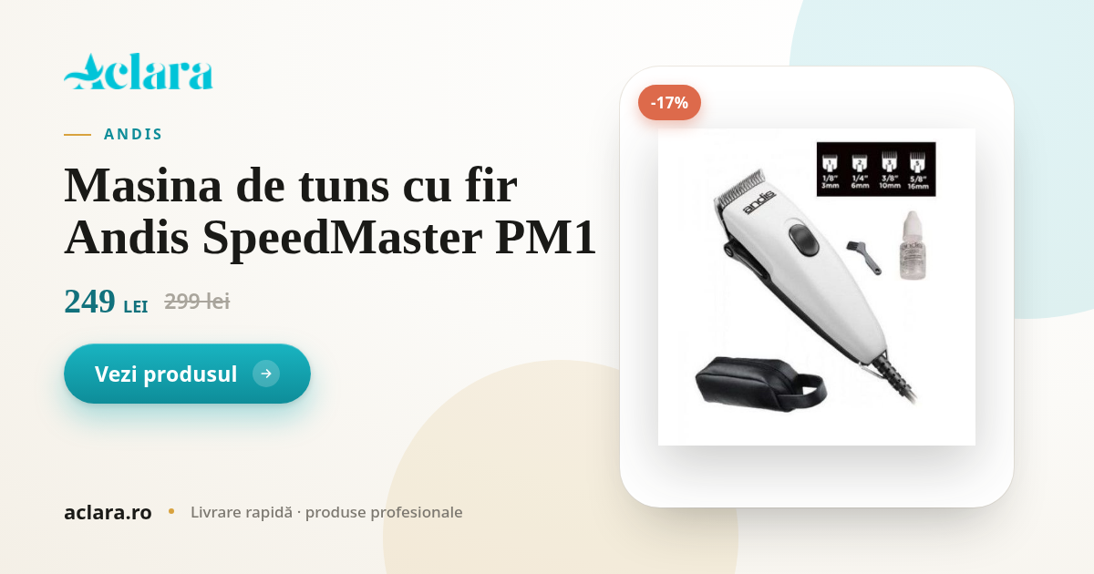 Masina de tuns cu fir Andis SpeedMaster PM1 | Aclara