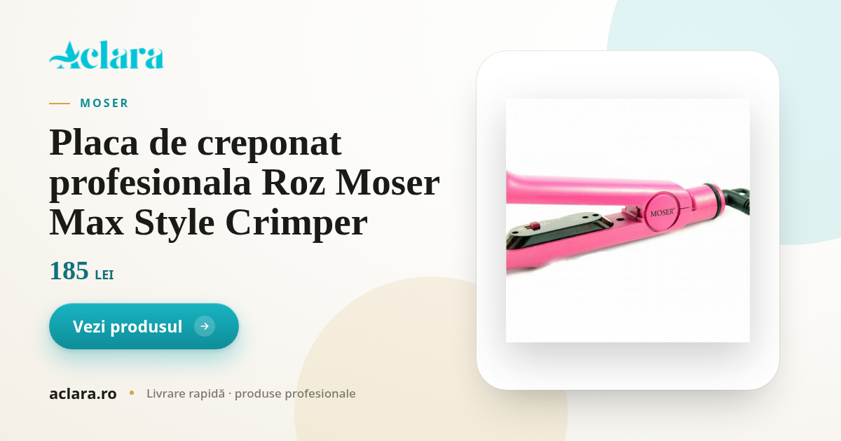 Placa de creponat profesionala Roz Moser Max Style Crimper | Aclara