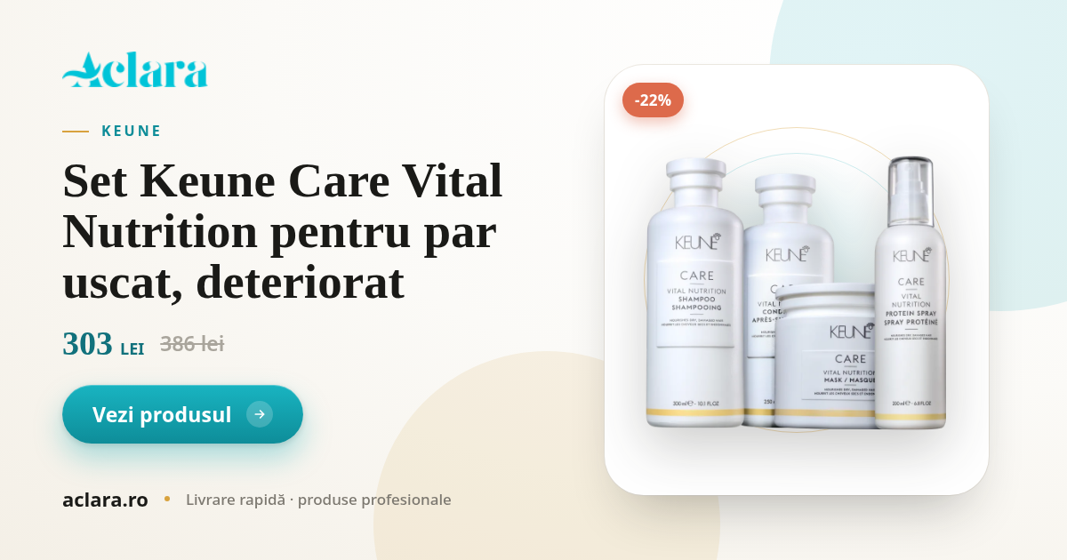 Set Keune Care Vital Nutrition pentru par uscat, deteriorat | Aclara