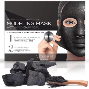 Voesh Gel Modeling Mask Activated Charcoal - masca faciala carbune activ 2 pasi