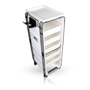 Ucenic Frizerie JRL TL00024 Alb – Troler cu Sertare & Roți, Design Modern