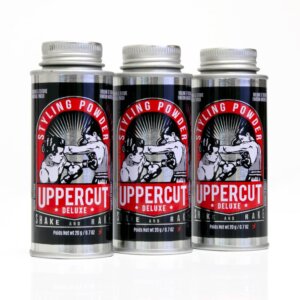 Set frizeri Uppercut Deluxe Styling Powder 3 x 20g, pudra pentru volum si textura par barbati